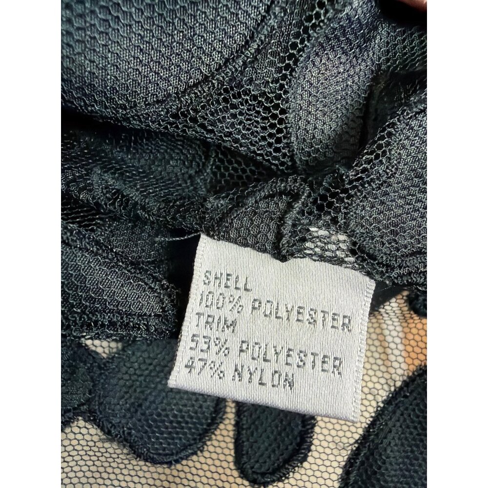 Talbots Collection Petite Black Sheer Lace Open Front Topper Size 12 P - Picture 7 of 16